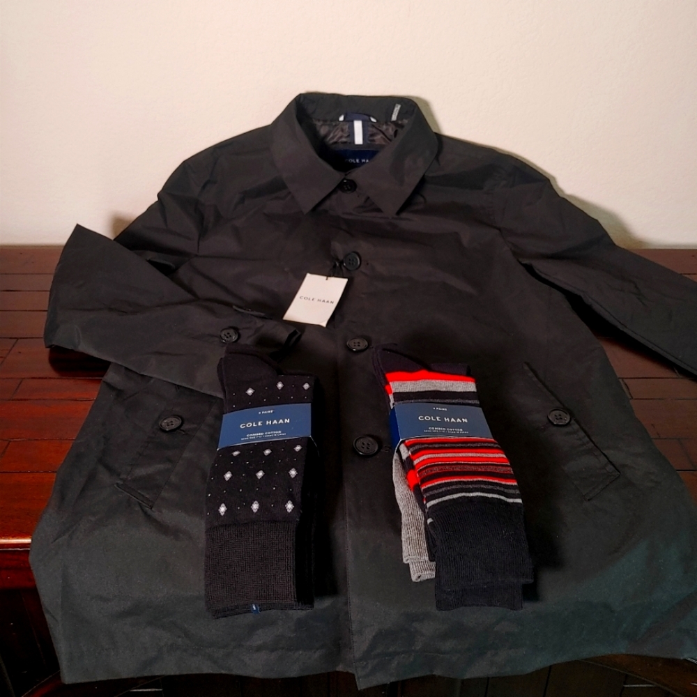 Cole Haan Men's weather resistant long jacket...dressy and fits very nice...NEW